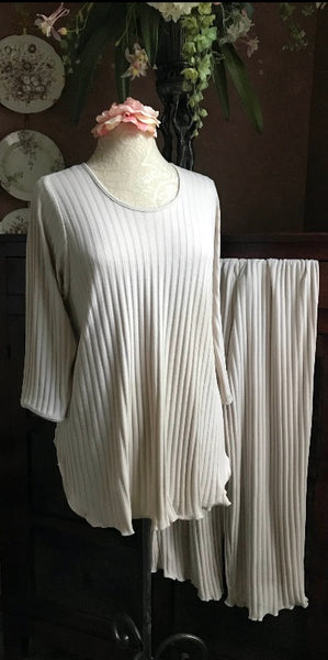 3/4 Sleeve Long Top & Palazzos Shadow Stripe Collection