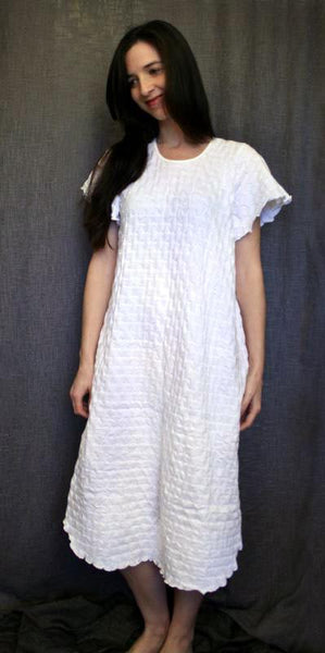 Short Sleeve 3/4 Length Gown WAFFLE