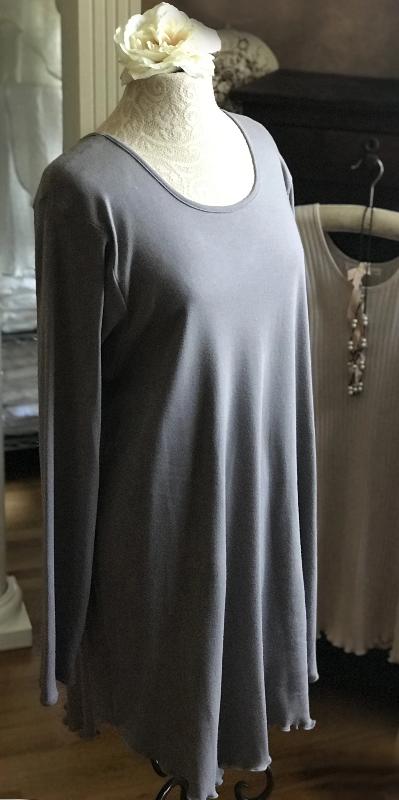 Smokey Neutrals Long Sleeve Short Gown INTERLOCK
