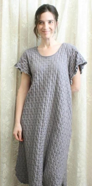 Smokey Neutrals Short Sleeve 3/4 Length Gown Waffle Collection