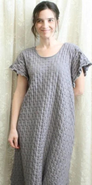 Short Sleeve 3/4 Length Gown WAFFLE