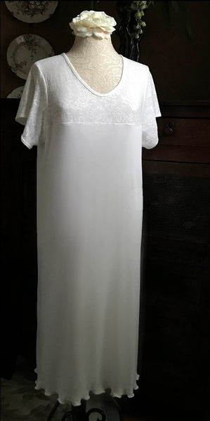 SONYA Short Sleeve V Neck 3/4 Length Gown