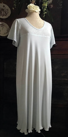 SONYA Short Sleeve V Neck 3/4 Length Gown