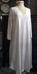 Nightgown Long Sleeve Long DOT V-Neck