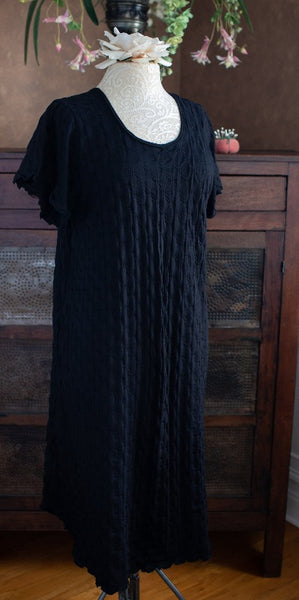 Short Sleeve 3/4 Length Gown WAFFLE