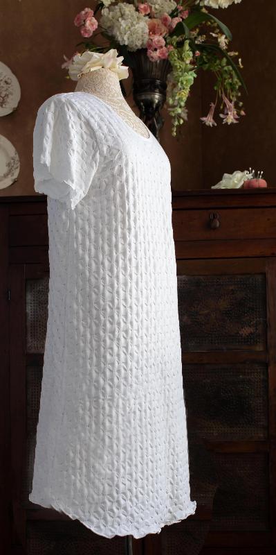 Short Sleeve 3/4 Length Gown WAFFLE