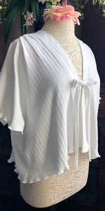 Cotton Knit Short Sleeve Swing Jacket / Bed Jacket PINSTRIPE