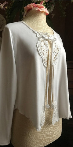 Cotton Bed Jacket Interlock Venise Lace Simple Pleasures Couture