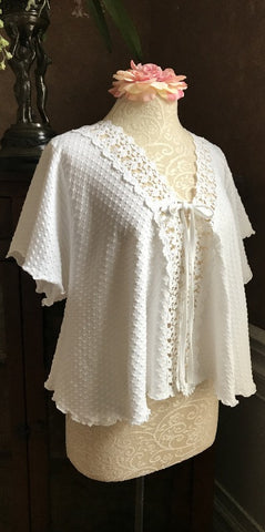Cotton Bed Jacket Venise Lace Simple Pleasures Couture