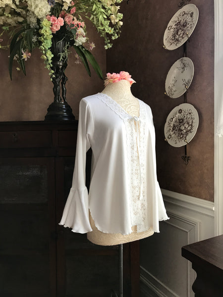 Cotton Bed Jacket Bell Sleeve Simple Pleasures Couture