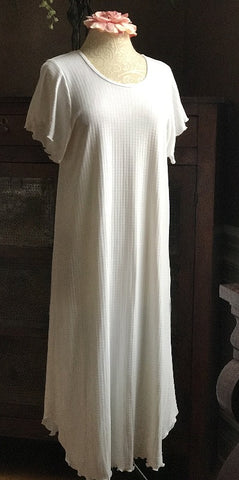 Short Sleeve 3/4 Length Gown CHECK