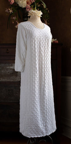 3/4 Sleeve 3/4 Length Gown WAFFLE
