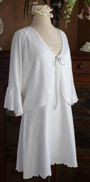Nightgown Surplice Neckline Knee Length Dot Collection