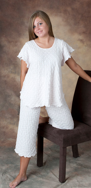 Short Sleeve Long Top & Palazzos Waffle Collection